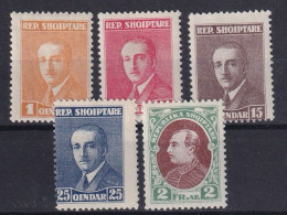 ALBANIA 1925 - MNH - Mi 133A, 136A, 137A, 138A, 142A - Albania