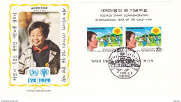 COREE DU SUD 1979 Année Internationale De L'enfant FDC Yvert 1025 Paire - Korea (Zuid)