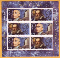 2009 Moldova Moldavie Moldau Galileo Galilei Donici Astronomer Europa-cept H-Blatt  Mi.11A Mint - 2009