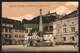 AK Kulmbach, Marktplatz Mit Kunstbrunnen Und Plassenburg  - Kulmbach