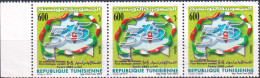 2003-Tunisie / Y&T 1502 - 1er Sommet Du Dialogue 5+5 - Tunis 2003 - Bande De 3 Obli - Stamps