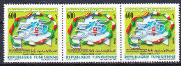 2003-Tunisie / Y&T 1502 - 1er Sommet Du Dialogue 5+5 - Tunis 2003 - Bande De 3 Obli - Tunisia