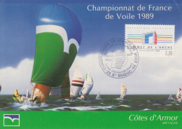 Carte   FRANCE   Championnat  De  France  De  Voile   SAINT  BRIEUC   1989 - Segeln