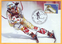 2014  Moldova Moldavie Moldau.Maxicard Transnistria.  Winter Olympic Games In Sochi. Downhill Skiing.Tiraspol. - Invierno 2014: Sotchi