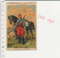 Image Chromo Ancienne Chocolat Poulain Chasseurs D'Afrique Cavalerie Cheval Armée Française Uniforme Lithographie Sicard - Poulain