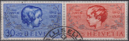 1937  Schweiz / Pro Juventute ° Zum:CH J83I-J84I, Mi:CH 318-319,aus Block, Knabe Und Mädchenkopf - Oblitérés