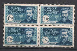 AEF - 1943-44 - N°YT. 194 - Crampel 1f50 Bleu - Bloc De 4 - Neuf Luxe** / MNH / Postfrisch - Neufs