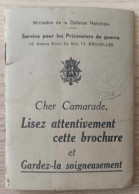 Ministère De La Défence Nationale - Service Pour Prisonnier De Guerre - Brochure Règlementation - Gesetze & Erlasse