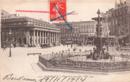 FRANCE - Bordeaux - Vue Sur La Place De La Comédie - Vue Générale - Fontaine - Animé  - Carte Postale Ancienne - Bordeaux