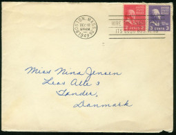 Br USA, Boston MA 1949 Cover > Denmark #bel-1023 - Covers & Documents