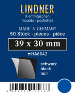 Lindner Klemmtaschen-Zuschnitte Schwarz 39 X 30 Mm (50 Stück) HA6042 Neu ( - Sonstige & Ohne Zuordnung