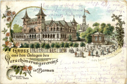 Barmen - Gruss Aus Den Anlagen Des Verschönerungsvereins - Litho 1896 - Wuppertal