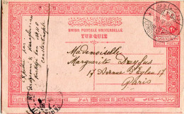 1908 Turkey Istanbul Armenian Card To Paris - Briefe U. Dokumente