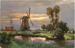 Windmühle - Künstler Ak - Moulins à Vent