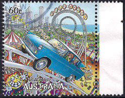 AUSTRALIA 2013 60c Multicoloured, Road Trip Australia-Gold Coast Used With Side Gutter - Used Stamps