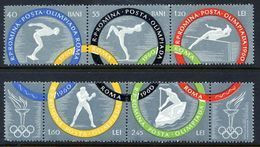 ROMANIA 1960 Olympic Games Perforated Strips MNH / **.  Michel 1853-58A - Nuevos