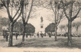 FRANCE - Macon - Vue Sur Le Quai Sud Et La Statue De Lamartine - Vue Sur Une Statue - Animé - Carte Postale Ancienne - Macon