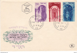 ISRAËL 1953 FDC NOUVEL AN Yvert 68-70 - FDC