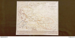 La Germania Sotto Imperatori Carlovingiani 843 - 911 Carta Geografica 1859 Houze - Cartes Géographiques