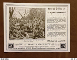 Pubblicità 1915 Società Nazionale Del Grammofono Morale WW1 1a Guerra Mondiale - Autres & Non Classés