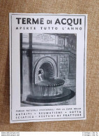 Pubblicità Del 1937 Terme Di Acqui Aperte Tutto L'anno - Andere & Zonder Classificatie