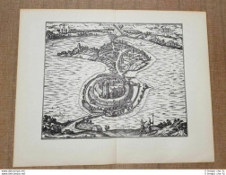 Veduta Della Città Di Ratzeburg Del 1596 Georg Braun E Frans Hogenberg Ristampa - Cartes Géographiques