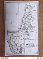 Carta Geografica O Mappa Terra Di Chanaan O Terra Promessa Fremin Anno 1832 - Cartes Géographiques