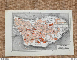 Carta Geografica, Pianta O Piantina Del 1939 La Città Di Orvieto Umbria T.C.I. - Cartes Géographiques