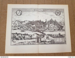 Veduta Della Città Di Meissen Del 1623 G. Braun E F. Hogenberg Ristampa - Cartes Géographiques