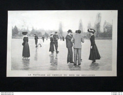 Il Pattinaggio Al Circolo Di Bois De Boulogne Stampa Del 1902 - Autres & Non Classés