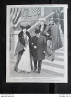 Regina Elena E Presidente Francia Loubet, Vittorio Emanuele III Stampa Del 1903 - Autres & Non Classés