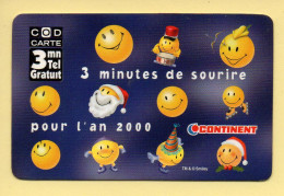 Carte Prépayée : COD CARTE / CONTINENT / 3 Minutes De Sourires Pour L'an 2000 - Other & Unclassified