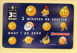 Carte Prépayée : COD CARTE / CONTINENT / 3 Minutes De Sourires Pour L'an 2000 - Andere & Zonder Classificatie