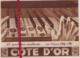 Pub Reclame - Chocolat Cote D'Or Chocolade , Illustr Hubert Dupont - Orig. Knipsel Coupure Tijdschrift Magazine - 1937 - Publicités