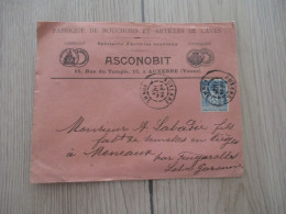 F5 Lettre à En Tête Pub Publicité Asconobit Auxerre Yonne Fabrique De Bouchons Et Articles De Cave 1897 Un TP Sage - Old Professions