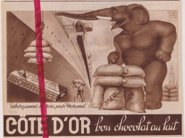 Pub Reclame - Chocolat Cote D'Or Chocolade , Illustr Hubert Dupont - Orig. Knipsel Coupure Tijdschrift Magazine - 1937 - Publicités