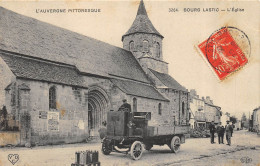 CPA 63 BOURG LASTIC L'EGLISE  Camion Peu Commun - Autres & Non Classés