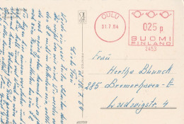 Finnland Ansichtskarte Mit Postfreistempel Freistempel 1964 Oulu Nach Bremerhaven - Vignette [ATM]