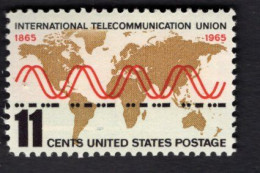 202739554 1965 SCOTT 1274  (XX) POSTFRIS MINT NEVER HINGED - INTERNATIONAL TELECOMMUNICATION UNION MAP OF THE WORLD - Ongebruikt