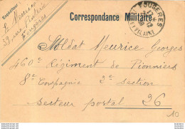 CORRESPONDANCE MILITAIRE 12/1939 POUR SOLDAT MEURICE GEORGES 460em REGIMENT DE PIONNIERS 8e COMPAGNIE  SP 26 - 1939-45