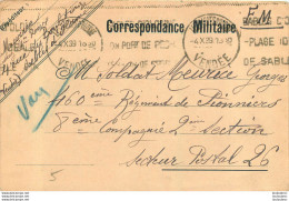 CORRESPONDANCE MILITAIRE 10/1939 POUR SOLDAT MEURICE GEORGES 460em REGIMENT DE PIONNIERS 8e COMPAGNIE  SP 26 - 1939-45