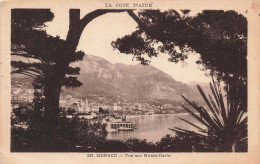 MONACO - La Côte D'Azur - Monaco - Vue Sur Monte Carlo - Vue Sur Une Partie De La Ville - Carte Postale Ancienne - Monte-Carlo