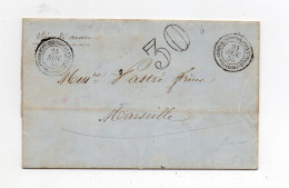 !!! CACHET CORPS EXP D'ITALIE 1ERE DIVISION SUR LETTRE DE ROME DE 1855 POUR MARSEILLE - Sellos De La Armada (antes De 1900)