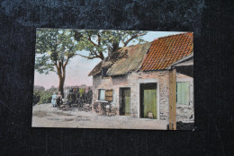 Ancienne Carte Postale Polychrome Tamines Vieille Chaumière En1908 Vers Anvers Sambreville éditeur De Roover Goffart - Sambreville