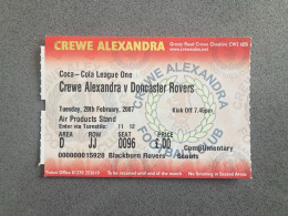 Crewe Alexandra V Doncaster Rovers 2006-07 Match Ticket - Match Tickets