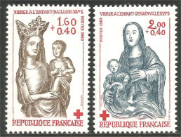 352 France Yv 2295-2296 Croix Rouge Red Cross Wood Sculpture Bois MNH ** Neuf SC (2295-2296-1) - Croce Rossa