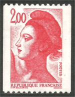352 France Yv 2277 Liberté De Gandon 2 F Rouge Red Roulette Coil MNH ** Neuf SC (2277-1b) - 1982-1990 Liberty Of Gandon