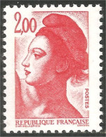 352 France Yv 2274 Liberté De Gandon 2 F Rouge Red MNH ** Neuf SC (2274-1b) - 1982-1990 Liberté (Gandon)