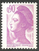 352 France Yv 2242 Liberté De Gandon 90c Light Violet Clair MNH ** Neuf SC (2242-1b) - 1982-1990 Liberté De Gandon