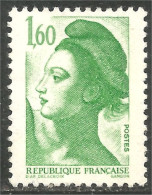 352 France Yv 2219 Liberté De Gandon 1 F 60 Vert Green MNH ** Neuf SC (2219-1b) - 1982-1990 Liberty Of Gandon